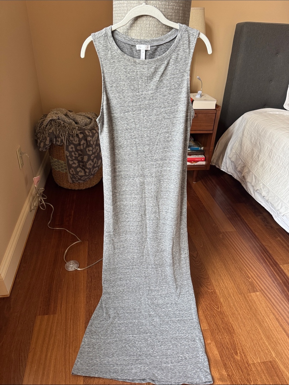 Leith Sleeveless Heather Gray Maxi Dress